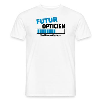 futur opticien - T-shirt homme - blanc - Devant - AI Model Male 178 dark (178cm)