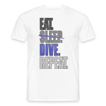 eat sleep dive repeat - Männer T-Shirt - Weiß - Vorne - AI Model Male 178 dark (178cm)