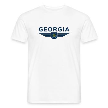 T-shirt Georgia Fan – Southern flair - T-shirt homme - blanc - Devant - AI Model Male 178 dark (178cm)