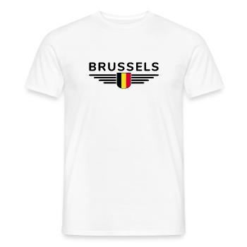Brussels T-shirt for fans and lovers - Men's T-Shirt - white - Front - AI Model Male 178 dark (178cm)