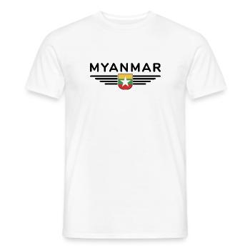 Myanmar T-Shirt – Ein Hauch von Tradition - Männer T-Shirt - Weiß - Vorne - AI Model Male 178 dark (178cm)