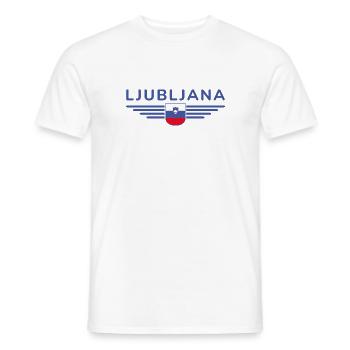 Trendy Ljubljana design - Men's T-Shirt - white - Front - AI Model Male 178 dark (178cm)