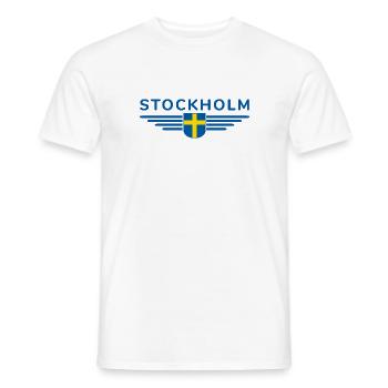Stockholm T-Shirt for Fans and Travelers - Men's T-Shirt - white - Front - AI Model Male 178 dark (178cm)