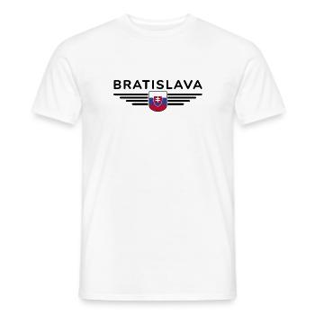 Bratislava, Slovaquie Style Design T-Shirt - T-shirt homme - blanc - Devant - AI Model Male 178 dark (178cm)
