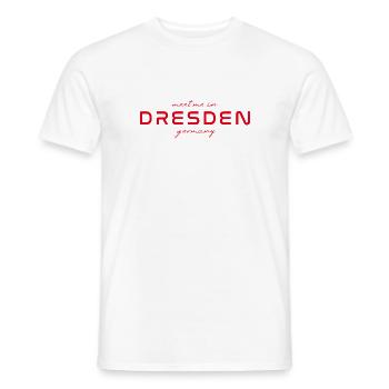 T-shirt Dresde – Skyline & Culture - T-shirt homme - blanc - Devant - AI Model Male 178 dark (178cm)