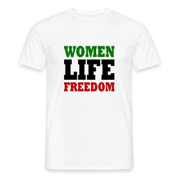 Women life freedom iran - Männer T-Shirt - Weiß - Vorne - AI Model Male 178 dark (178cm)