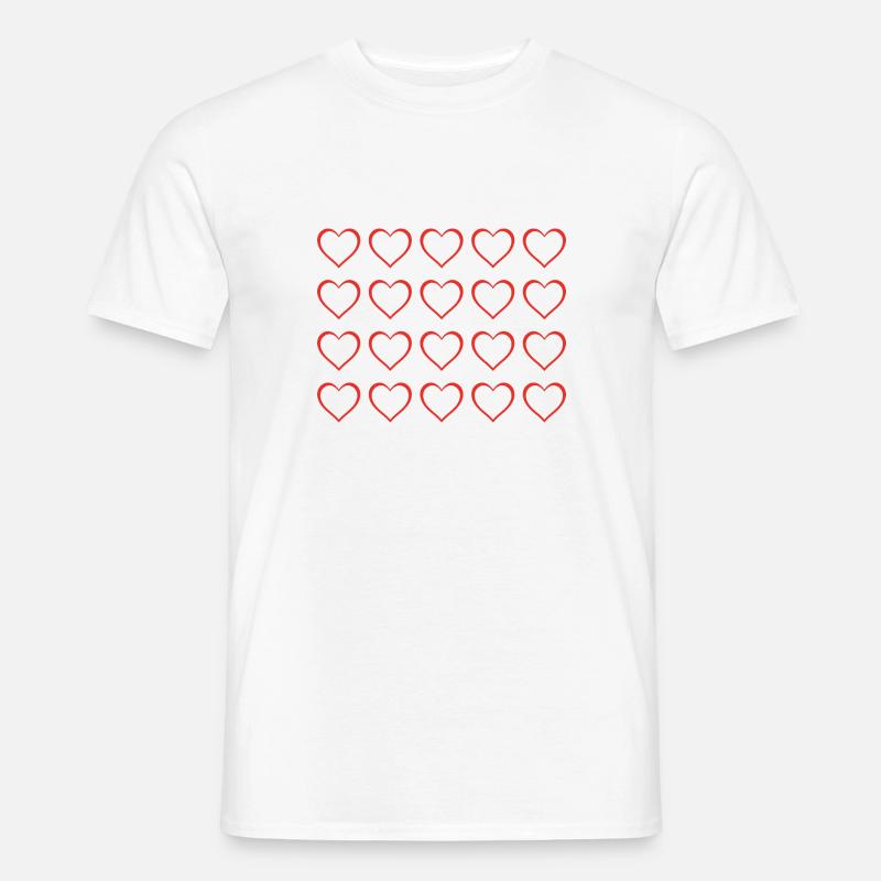 Herz Muster Geschenkidee - Männer T-Shirt - Weiß