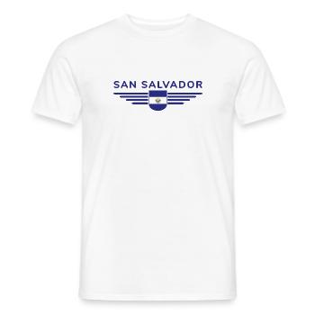 Conception du t-shirt San Salvador - T-shirt homme - blanc - Devant - AI Model Male 178 dark (178cm)