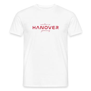 Hannover T-Shirt – Skyline - Männer T-Shirt - Weiß - Vorne - AI Model Male 178 dark (178cm)