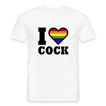 I love cock - T-shirt homme - blanc - Devant - AI Model Male 178 dark (178cm)