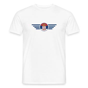 J’aime la Serbie, T-shirt design de style élégance - T-shirt homme - blanc - Devant - AI Model Male 178 dark (178cm)