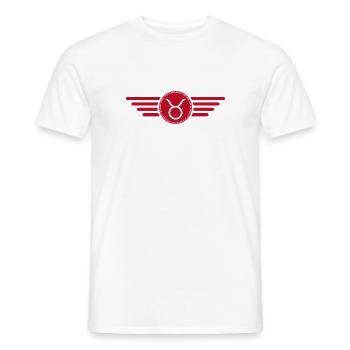 Signe du zodiaque Taureau, design exclusif de t-shirt - T-shirt homme - blanc - Devant - AI Model Male 178 dark (178cm)