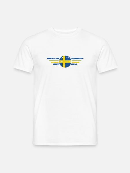 Ich liebe Schweden, Eleganz Stil Design T-Shirt - Männer T-Shirt - Weiß