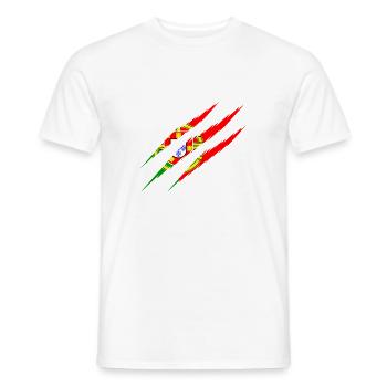Portugal flag scratches claws cut scratch marks - Men's T-Shirt - white - Front - AI Model Male 178 dark (178cm)