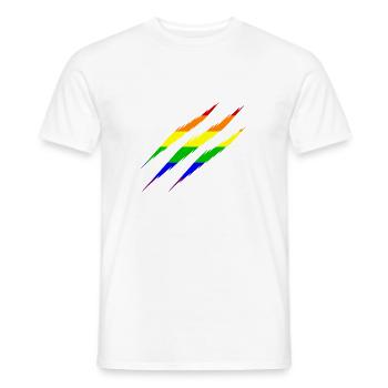 LGBT Rainbow scratches - Men's T-Shirt - white - Front - AI Model Male 178 dark (178cm)