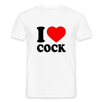 I love cock - Männer T-Shirt - Weiß - Vorne - AI Model Male 178 dark (178cm)