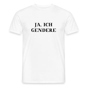 Gendern Geschenkidee Pro Gendern - Männer T-Shirt - Weiß - Vorne - AI Model Male 178 dark (178cm)