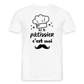 le patissier - T-shirt homme - blanc - Devant - AI Model Male 178 dark (178cm)