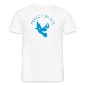 Pigeon Peace Forever - T-shirt homme - blanc - Devant - AI Model Male 178 dark (178cm)