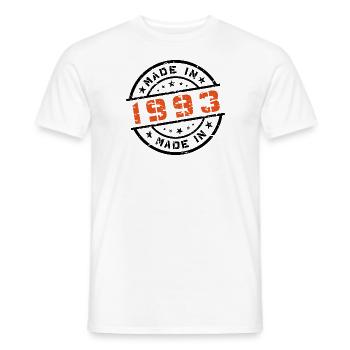 Année de naissance Anniversaire Né en - Fabriqué en 1993 - T-shirt homme - blanc - Devant - AI Model Male 178 dark (178cm)