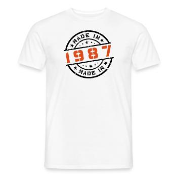Geburtsjahr Geburtstag Born In - Made in 1987 - Männer T-Shirt - Weiß - Vorne - AI Model Male 178 dark (178cm)