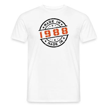 Année de naissance Anniversaire Né en - Fabriqué en 1988 - T-shirt homme - blanc - Devant - AI Model Male 178 dark (178cm)
