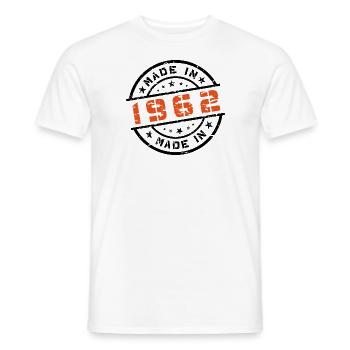 Année de naissance Anniversaire Né en - Fabriqué en 1962 - T-shirt homme - blanc - Devant - AI Model Male 178 dark (178cm)