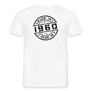 Année de naissance Anniversaire Né en - Fabriqué en 1960 - T-shirt homme - blanc - Devant - AI Model Male 178 dark (178cm)