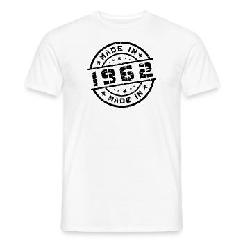 Année de naissance Anniversaire Né en - Fabriqué en 1962 - T-shirt homme - blanc - Devant - AI Model Male 178 dark (178cm)