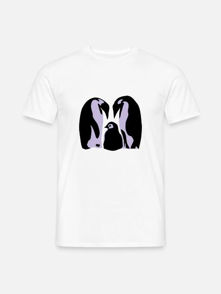 Penguins, Penguin family - Men's T-Shirt - white