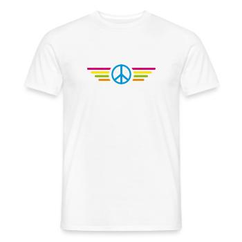Frieden Peace Flügel - Männer T-Shirt - Weiß - Vorne - AI Model Male 178 dark (178cm)