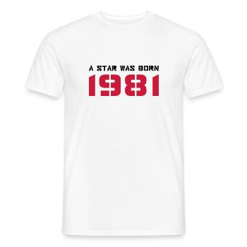 Année de naissance Anniversaire Born In - Made in 1981 - T-shirt homme - blanc - Devant - AI Model Male 178 dark (178cm)