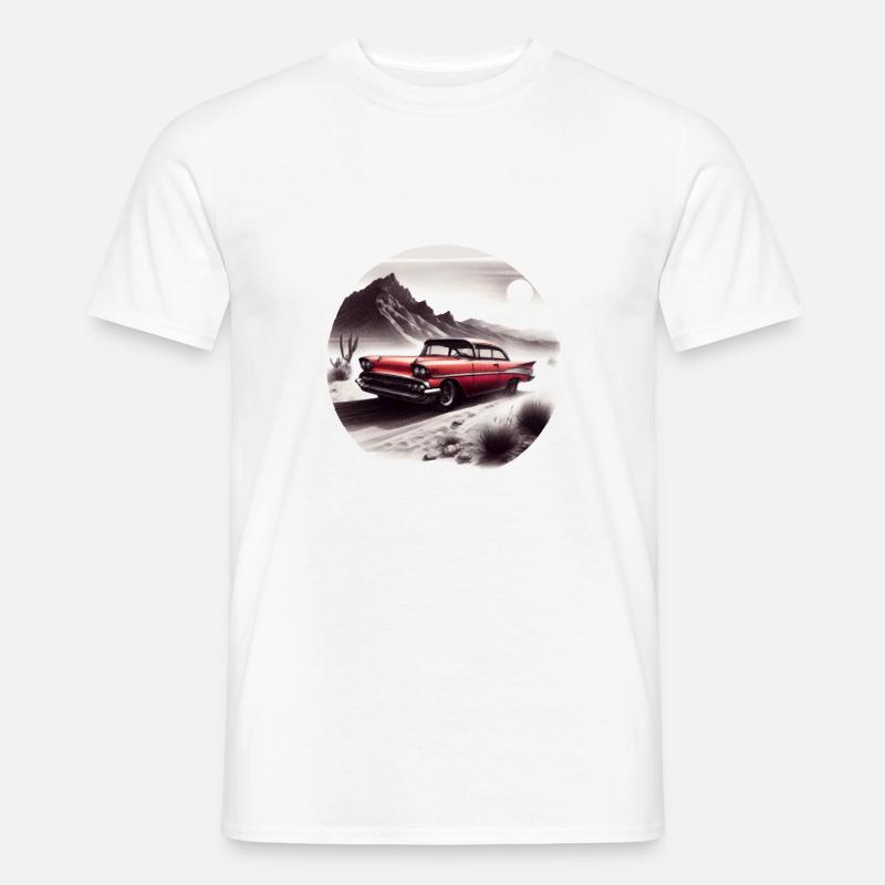 Roter Oldtimer - Männer T-Shirt - Weiß
