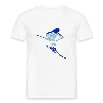 Skier and mountain silhouette - skiing, skiing - Men's T-Shirt - white - Front - AI Model Male 178 dark (178cm)