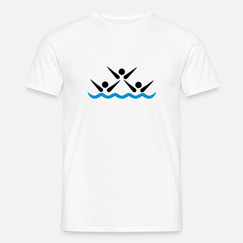 Synchronschwimmen - Männer T-Shirt - Weiß
