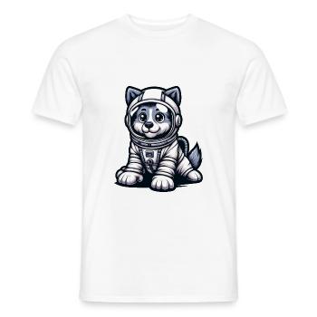 Cute Dog Astronaut - Men's T-Shirt - white - Front - AI Model Male 178 dark (178cm)