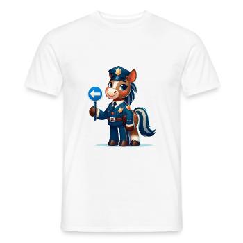 Cute Horse Police Officer - Männer T-Shirt - Weiß - Vorne - AI Model Male 178 dark (178cm)
