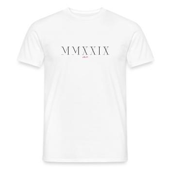 Roman Numeral Year of Birth Made in 2029 - Men's T-Shirt - white - Front - AI Model Male 178 dark (178cm)
