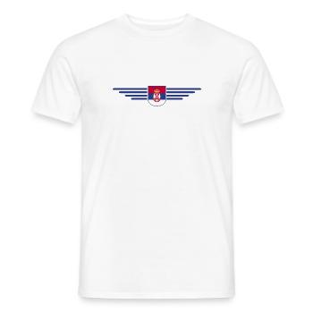 Design Serbie – Fierté et passion - T-shirt homme - blanc - Devant - AI Model Male 178 dark (178cm)