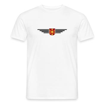 Mazedonien T-Shirt Design für Fans - Männer T-Shirt - Weiß - Vorne - AI Model Male 178 dark (178cm)