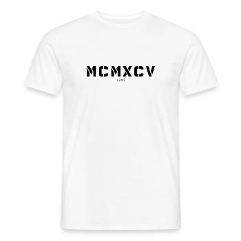Chiffres romains année de naissance Fabriqué en 1995 - T-shirt homme - blanc - Devant - AI Model Male 178 dark (178cm)