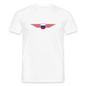 Russland T-Shirt – Stolz und Tradition - Männer T-Shirt - Weiß - Vorne - AI Model Male 178 dark (178cm)