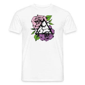 Geometrische Rosen Bunt - Männer T-Shirt - Weiß - Vorne - AI Model Male 178 dark (178cm)