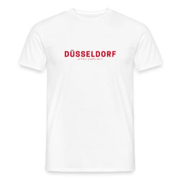 T-shirt Düsseldorf – Style Skyline & Rhin - T-shirt homme - blanc - Devant - AI Model Male 178 dark (178cm)