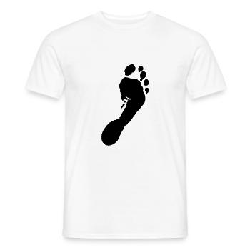 barefoot right (footprint) / Barfuß rechts ( - Men's T-Shirt - white - Front - AI Model Male 178 dark (178cm)