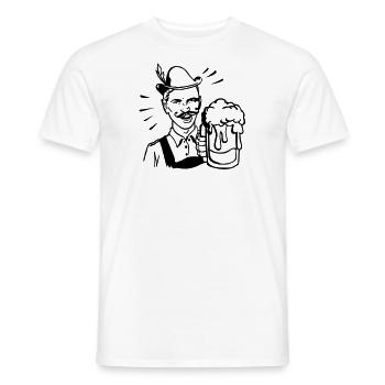 retro guy with beer - Männer T-Shirt - Weiß - Vorne - AI Model Male 178 dark (178cm)