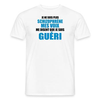 je ne suis plus schizophrène mes voix me disent - T-shirt homme - blanc - Devant - AI Model Male 178 dark (178cm)