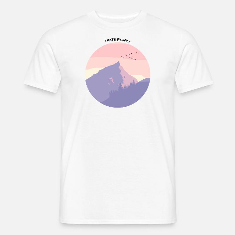 Hate People Bergpanorama - Männer T-Shirt - Weiß