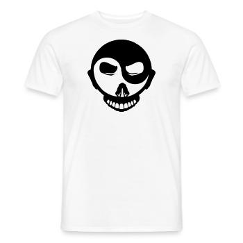 ying yang dead head skull dead logo - Men's T-Shirt - white - Front - AI Model Male 178 dark (178cm)