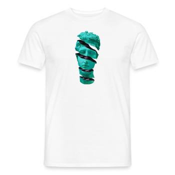 Esthétique Vaporwave Statue. Statue grecque en tranches - T-shirt homme - blanc - Devant - AI Model Male 178 dark (178cm)